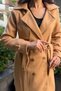Women's Long Cashmere Coat with Lined Pockets Winter Cashmere Coat |   Hijab Belted Buttoned Plus Size Coat - 4