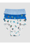 Özmarka New Season Blue Printed Boys' Underpants 3-Piece Set - 8