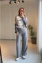 Anthracite Ribbed Detailed Trousers - 7