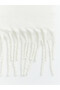 Özmarka New Season White Tasseled Women's Scarf - 3