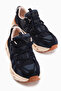 Raisa Genuine Leather Navy Blue Suede Mesh Detailed Thick Sole Women's Sneaker - 4