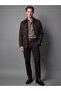 Vizyon New Season Brown Standard Fit Gabardine Men's Trousers