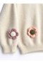 Girl's Cıcek Embroidery and Printed Trendy Sweatshirt - 3