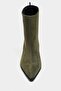 Harper Khaki Genuine Suede Pointed Toe Cone Heel Women's Boots - 5