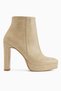 Abbie Beige Crocodile Pointed Toe High Heeled Zippered Boots