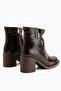 Nita Brown Belt Detailed Heeled Women's Boots - 5