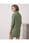 Women's Turtleneck Knitted Patterned Knitwear Tunic Dress - 4