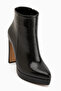 Abbie Black Crocodile Pointed Toe High Heeled Zipper Boots - 2