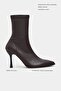 Sharon Brown Matte Stretch Pointed Toe Thin Heel Women's Boots - 2