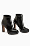 Abbie Black Crocodile Pointed Toe High Heeled Zipper Boots - 5