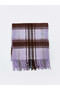 Özmarka New Season Ecru Plaid Patterned Women's Scarf - 3