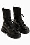 Casey Black Thick Sole Lace-Up Women's Boots - 3
