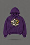 Oversize Riptide Front and Back Printed Hooded Purple Sweatshirt