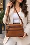 Women's Soft Faux Leather Shoulder Bag Multi-Pocket Crossbody Bag with Adjustable Strap