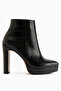 Abbie Black Crocodile Pointed Toe High Heeled Zipper Boots