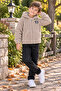 Ss Gi̇yi̇m Boys' Hooded Plush Coat – Zippered Winter Teddy Fleece Jacket Beige - 2