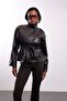 Brown Belted Faux Leather Jacket 2072 - 4