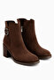 Tania Brown Suede Buckle Detailed Heeled Women's Boots - 3