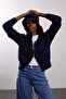 Navy Blue Hooded Knitwear Cardigan 151275 - 4