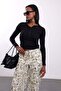 Black Snap Fastener Long Sleeve T-Shirt 2680 - 3