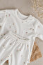 Floral Printed 100% Cotton Snap Fastener Baby Top and Bottom Set - 2