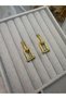 Modern Chain and Ball Detailed Gold Color Earrings Stylish Women's Accessory - 2