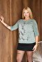 Embroidered Glitter Cotton Mercerized Sweater - 3