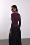 Plum Drop Collar Ribbed Blouse 2260 - 6