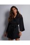 Midnight Whisper Kimono Elegant with Silk and Lace Detailing - 2