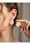 Cream Large Geometric Earrings - 2