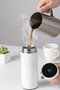 Smart Temperature Bottle 500ml - Stainless Steel Thermos Flask with LED Touch Temperature Display - Hot and Cold 12 Hours - Leak Proof Travel Mug - White - 4