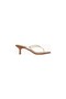 Dollie 55 Cream Leather Thin Strap Mid Heel Flip Flops