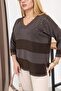 V-Neck Cotton Mercerized Sweater with Glitter Stone Detail - 7