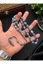 White & Smoked Elegance: Expertly Crafted Crimped Amber Prayer Beads