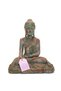 1 Piece Wooden Sitting Buddha Figure – Decorative Statue with Sitting Pose and Home Office Decor, Wooden Buddha Statue, Buddha Figurine - 2