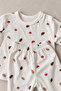 Leaf Printed 100% Cotton Snap Fastener Baby Top and Bottom Set - 2