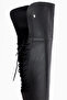 Monie Black Lace Detailed Women's Over-The-Knee Boots - 4
