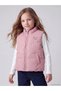 Pink Mock Neck Girl's Puffer Vest