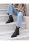 Women's Stretch Black Pointed Toe Heeled Ankle Boots Stylish Daily Short Boots (5 cm) - 3