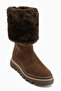 Edna Brown Suede Fur Detailed Women's Boots - 2