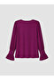 Alita City with a Difference, Lcw Vision Plum Plain V-Neck Long Sleeve Women's Blouse - 6