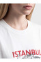 Two Mt Shop Quality Xside White Combed Cotton Printed Loose & Baggy Short Sleeve Women's T-Shirt - 3