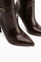 Patty Brown Croco Thin Heeled Women's Boots - 5