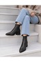 Women's Stretch Black Pointed Toe Heeled Ankle Boots Stylish Daily Short Boots (5 cm) - 4
