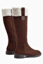 Marlena Brown Suede Fur Detailed Women's Boots - 5