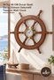 2 Pieces Wall Hanging Rudder Clock – 24 Inch 60 cm Wall Clock Nautical Rudder Decorative Design Wall Clock