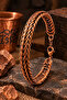 Men's and Women's Copper Bracelet - Herringbone Model Handcrafted Copper Bracelet Oxidized Model - 3