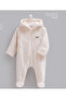 İncibaby 100% Cotton Baby Boy Romper Hooded, Plush Baby Romper with Gloves and Booties