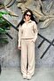 Double Zippered Cardigan Elastic Waist Pants Knitwear Set Sun543 - 3