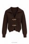 Hooked Ribbed Knitwear Blouse Brown